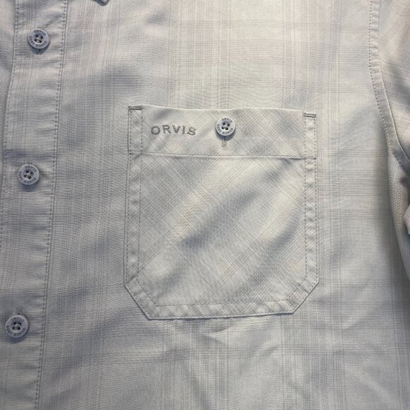 Orvis Tech Work Shirt Mens Extra Large Gray Performance Short Sleeve Plaid - Picture 9 of 10